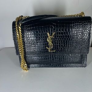 YSL CROC SUNSET PURSE
